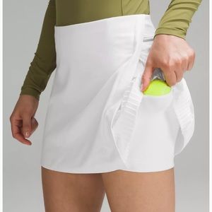 Lululemon Off The Pleats White Tennis Skirt